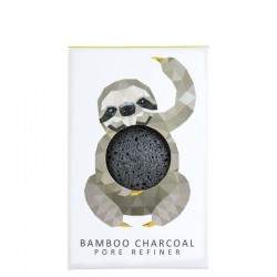 Konjac Sponge Rainforest Sloth With Bamboo Charcoal Mini Face Puff