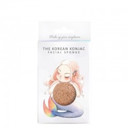 Konjac Sponge For Face Mythical Mermaid Pink Clay, Box and Hook